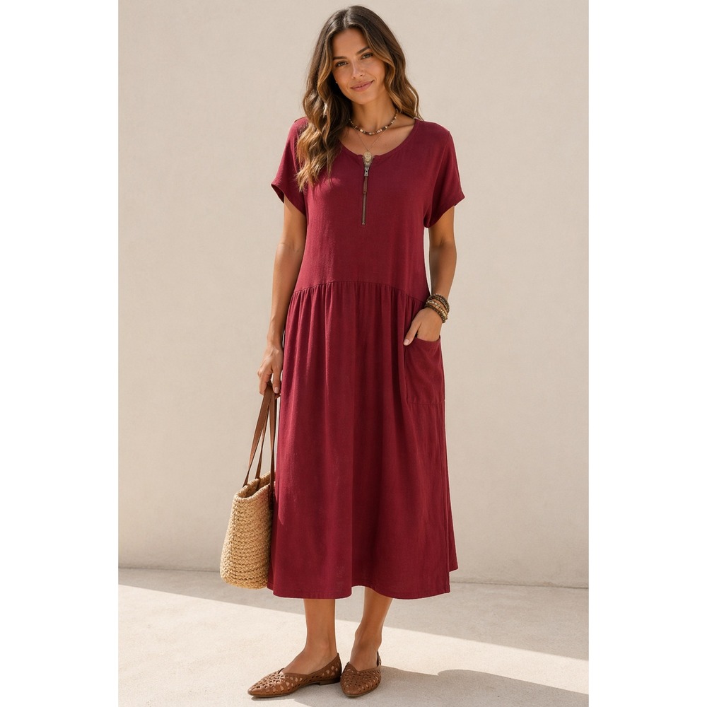 Boho Chic Soft Rustic‎ Comfy  Soft Surroundings XL Weekend Shift Dress Pull On